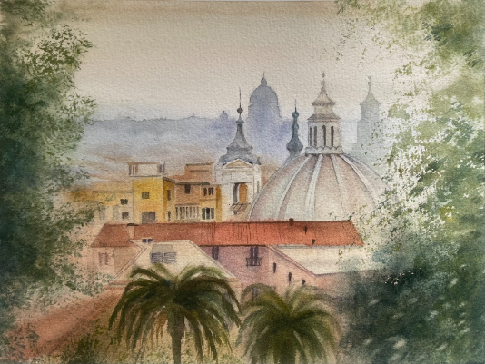 Sonniger Tag in Rom Santa Maria dei Miracoli